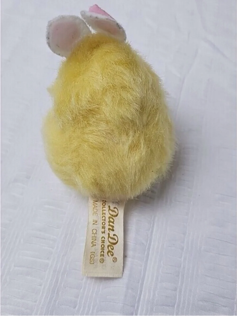 Yellow Plush Small Pet Toy with Pink Bunny Ears